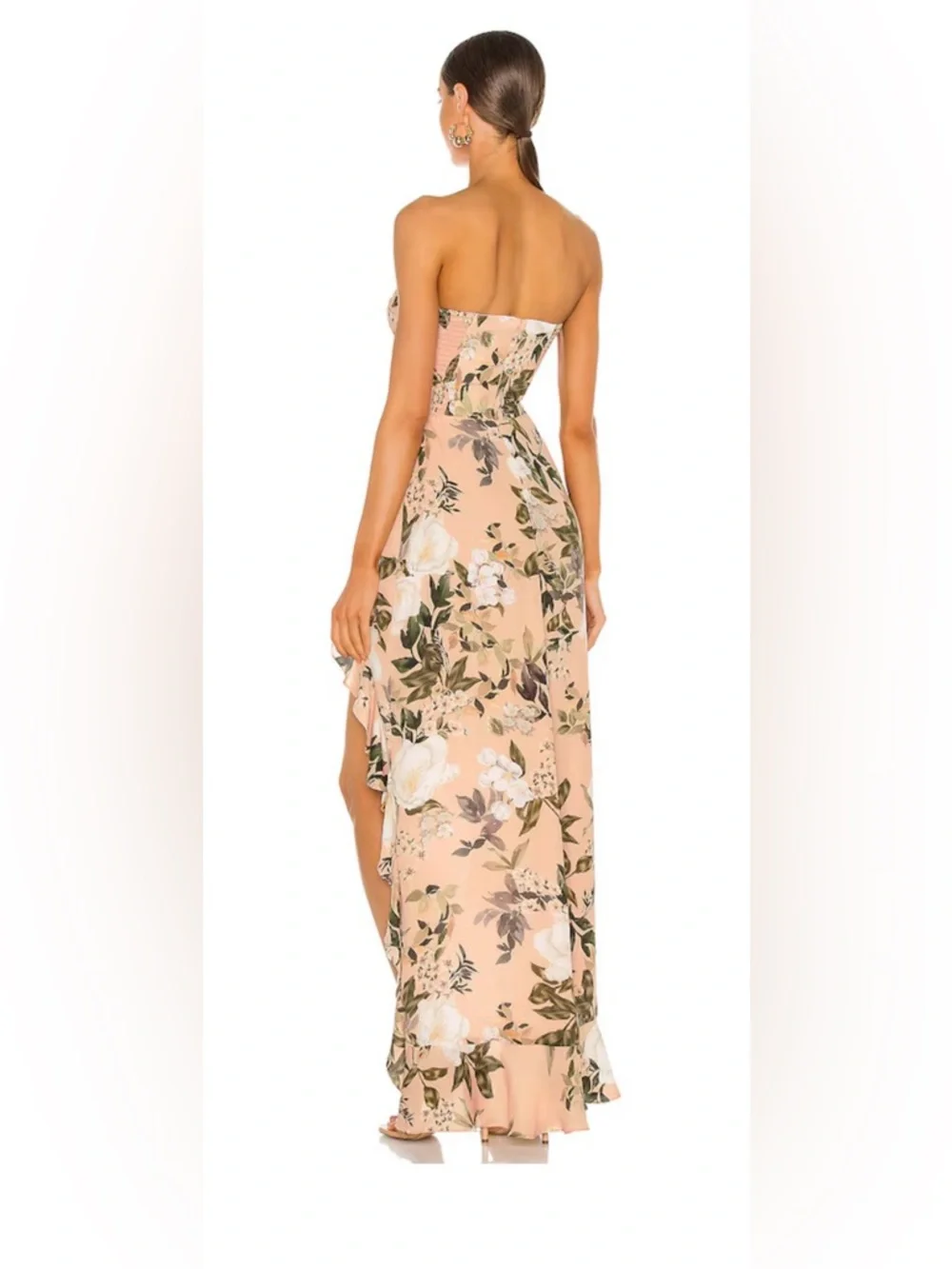 Amanda Uprichard Floral High-Low Strapless Dress - Picture 3 of 6